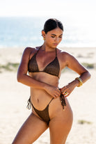 Kaia Side Tie Ruched Bikini Bottom Campaign Image